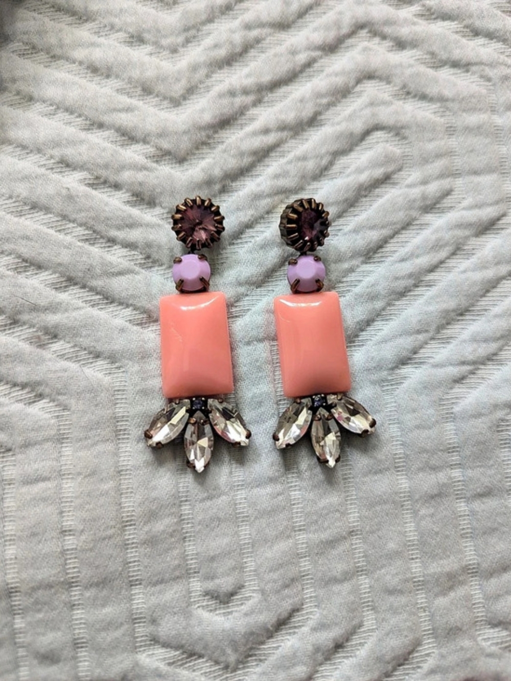 J. Crew Chandelier Earrings in Pink & Purple
